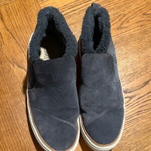 TOMS Women’s Dark Suede Slip-On Loafers